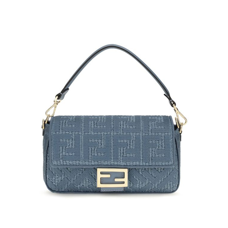 Blue Raffia Shoulder Bag Fendi