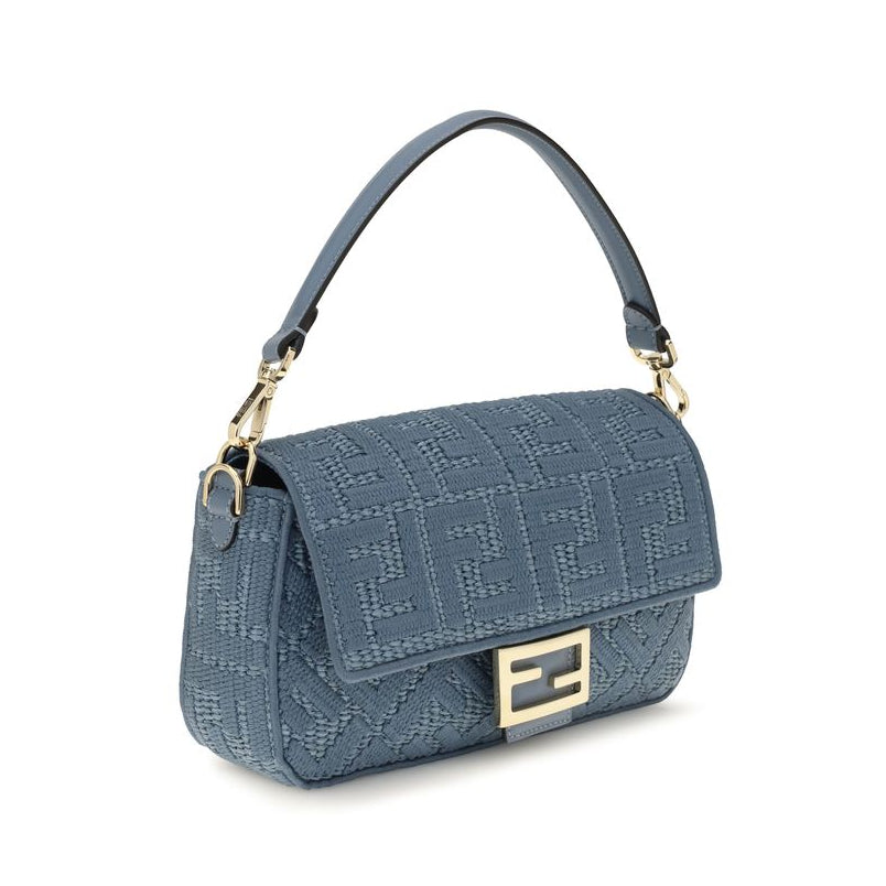 Blue Raffia Shoulder Bag Fendi