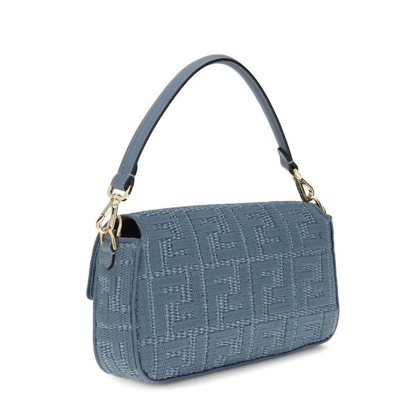 Blue Raffia Shoulder Bag Fendi