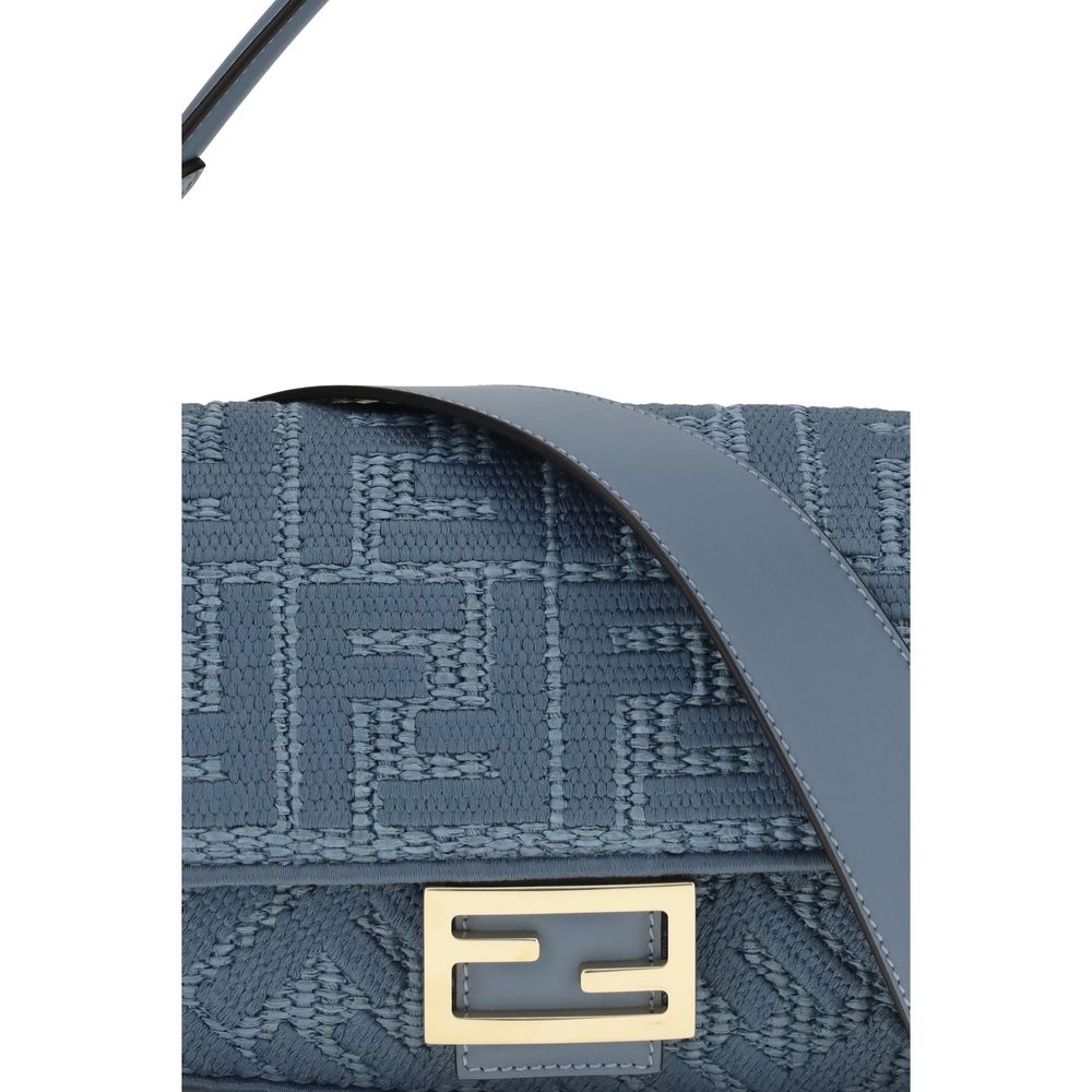 Blue Raffia Shoulder Bag Fendi