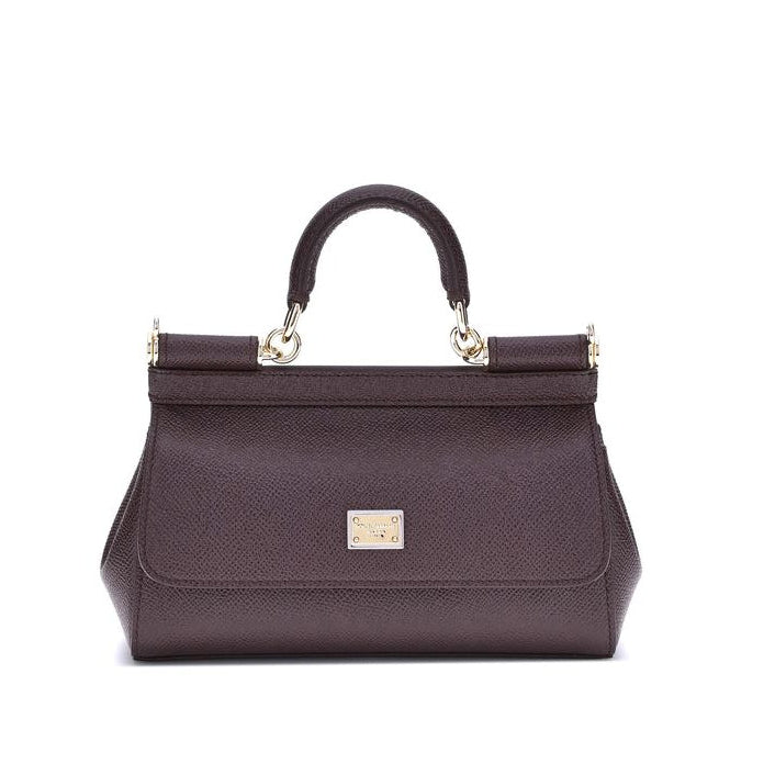 Purple Calf Leather Bos Taurus Handbag Dolce Gabbana