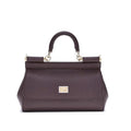 Purple Calf Leather Bos Taurus Handbag Dolce Gabbana
