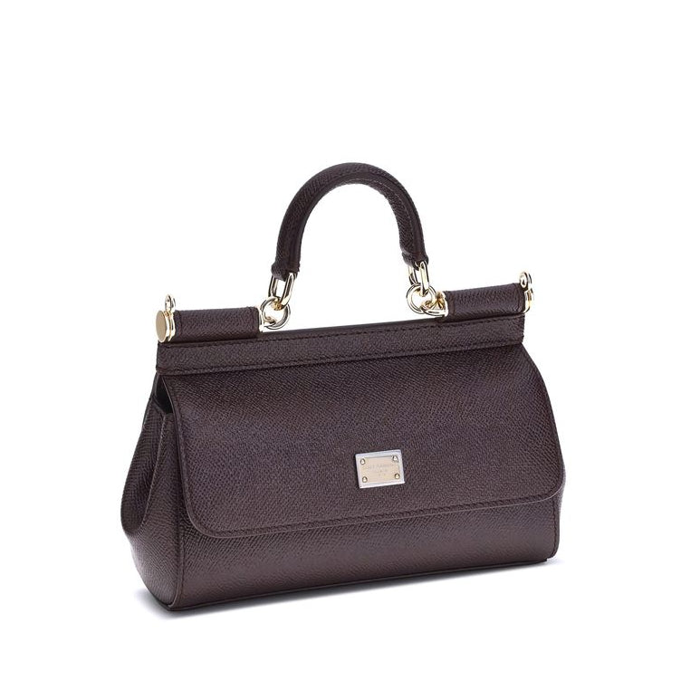 Purple Calf Leather Bos Taurus Handbag Dolce Gabbana