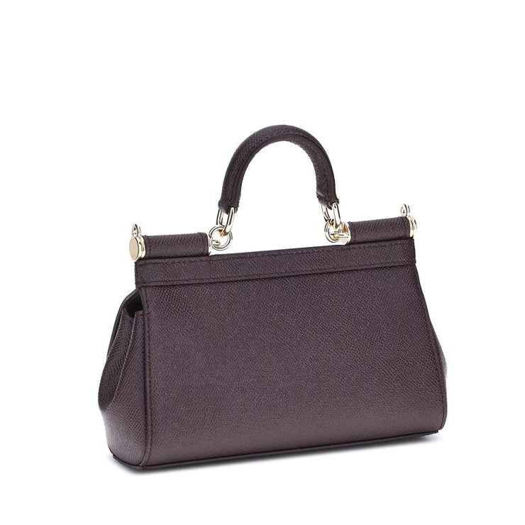 Purple Calf Leather Bos Taurus Handbag Dolce Gabbana
