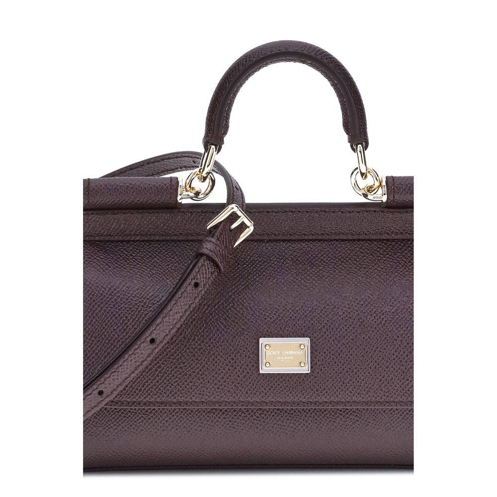 Purple Calf Leather Bos Taurus Handbag Dolce Gabbana