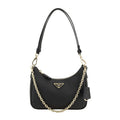 Black Calf Leather Bos Taurus Shoulder Bag Prada