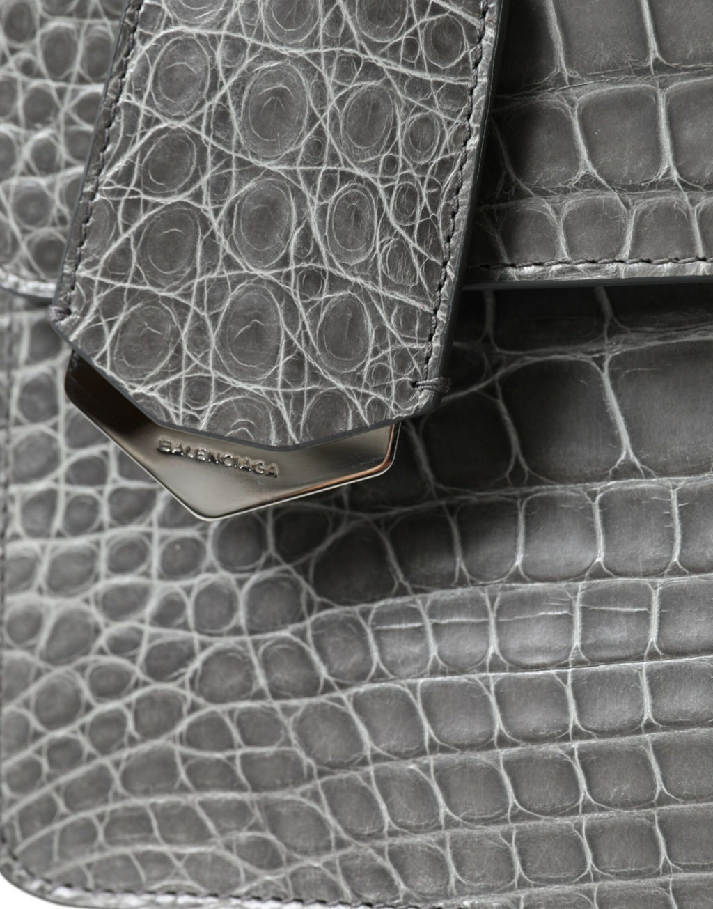 Sac bandoulière moyen en cuir exotique gris Balenciaga