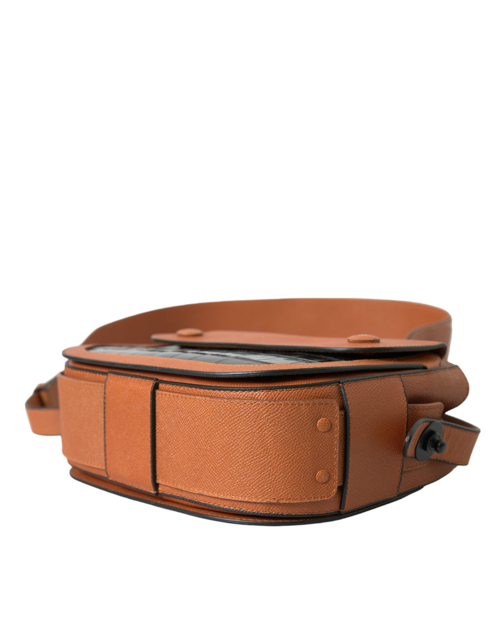 Bolso bandolera Balenciaga de piel exótica negra y marrón