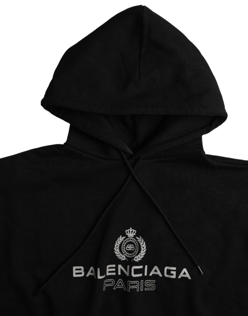 Sweat à capuche en coton noir avec logo Balenciaga
