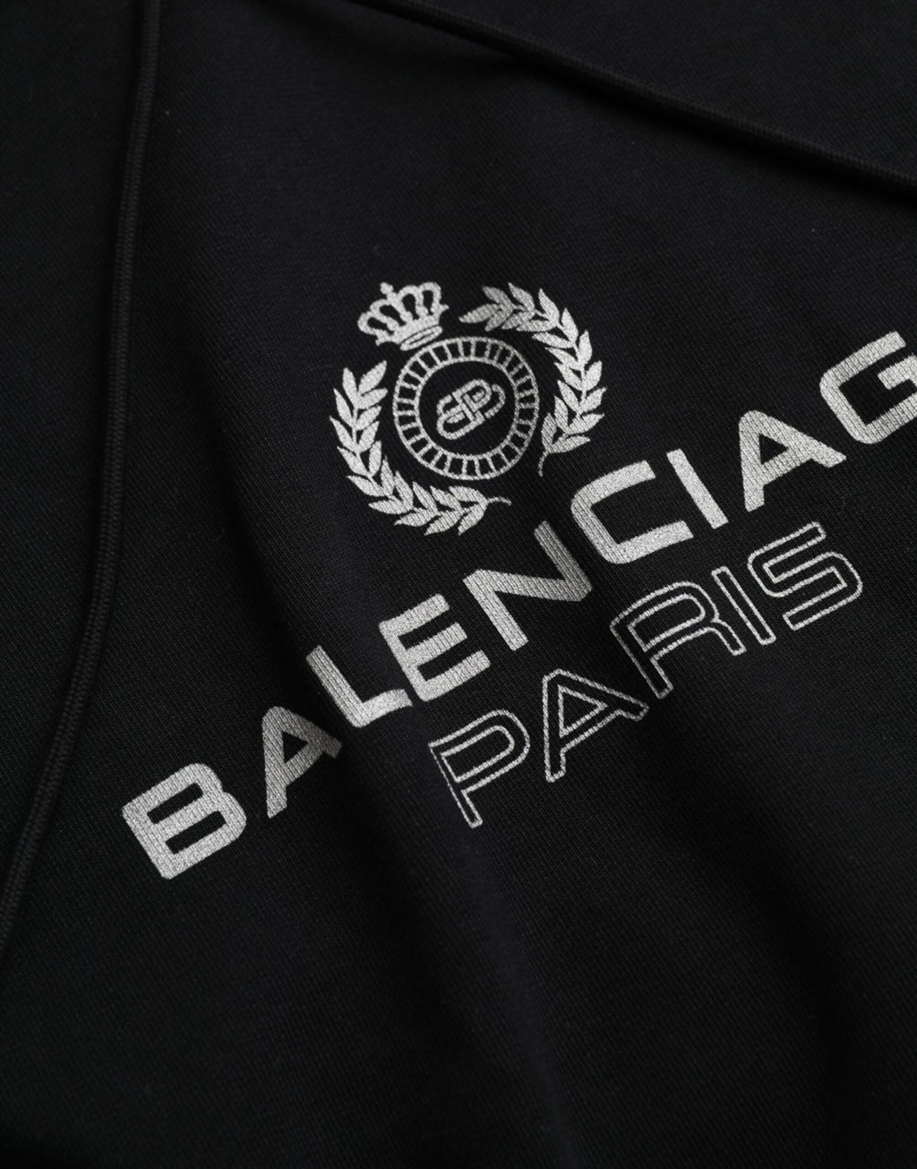 Sweat à capuche en coton noir avec logo Balenciaga