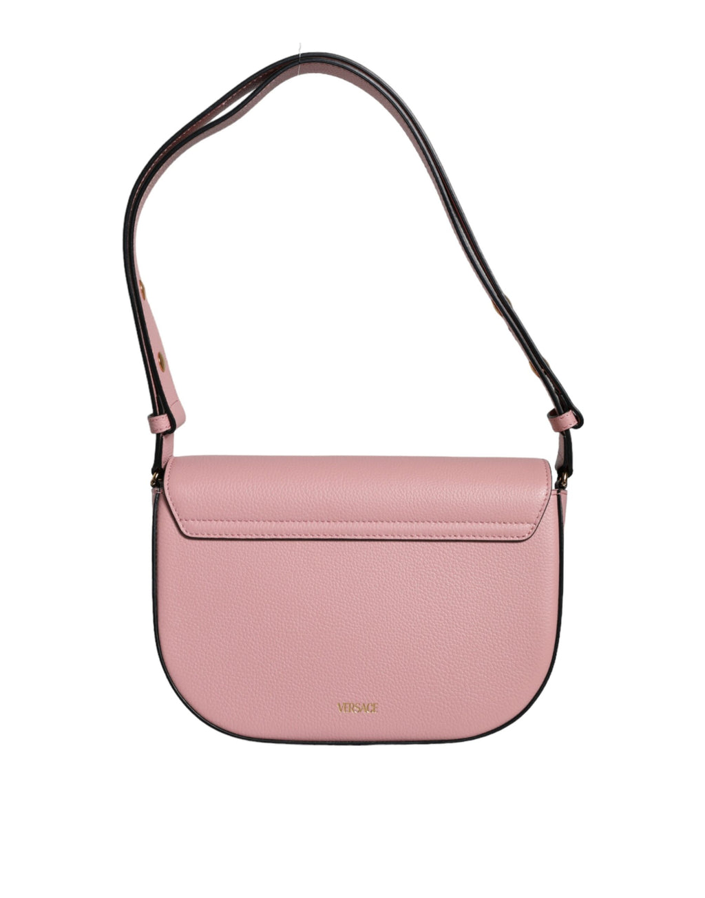 Pink grained calfskin shoulder bag with Versace logo