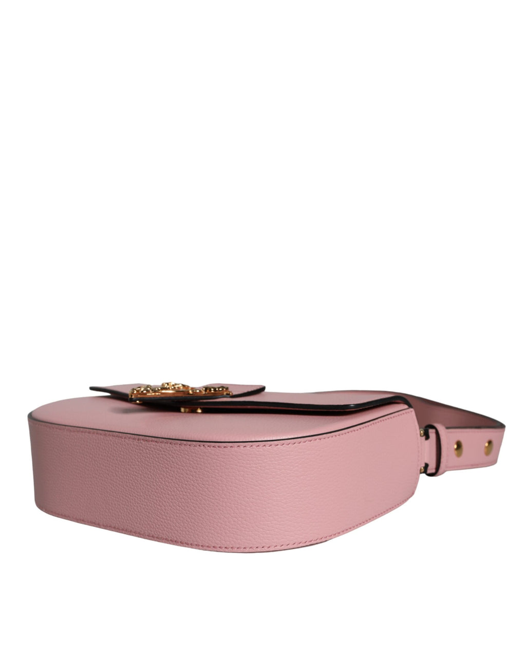 Pink grained calfskin shoulder bag with Versace logo