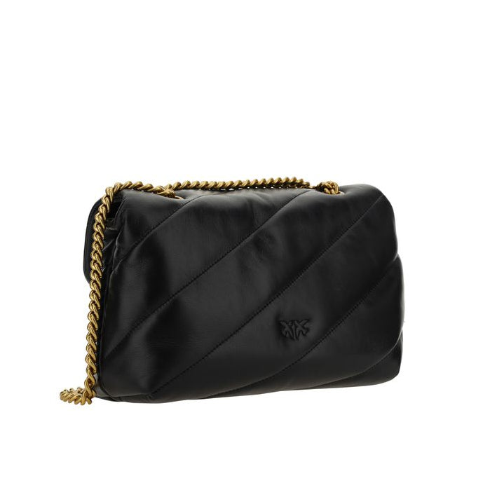 Sac bandoulière Bos Taurus en cuir de veau noir Pinko