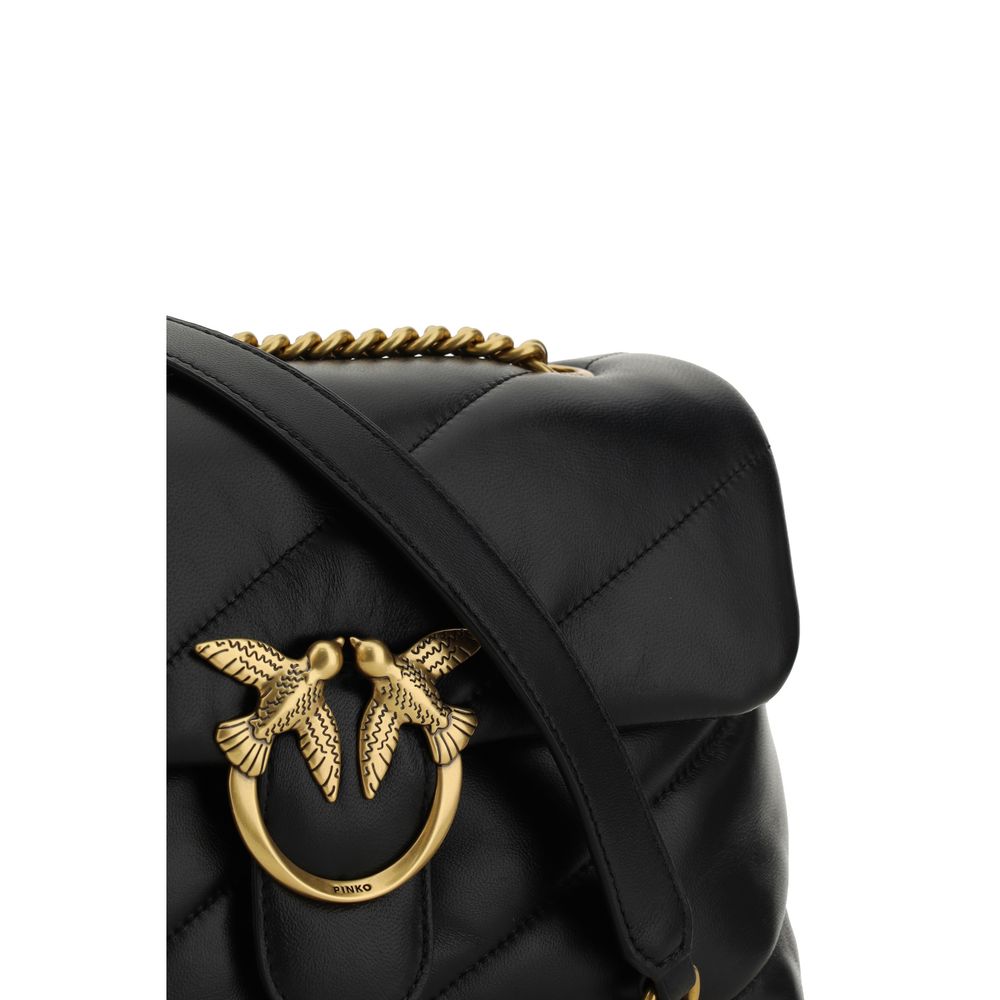 Sac bandoulière Bos Taurus en cuir de veau noir Pinko