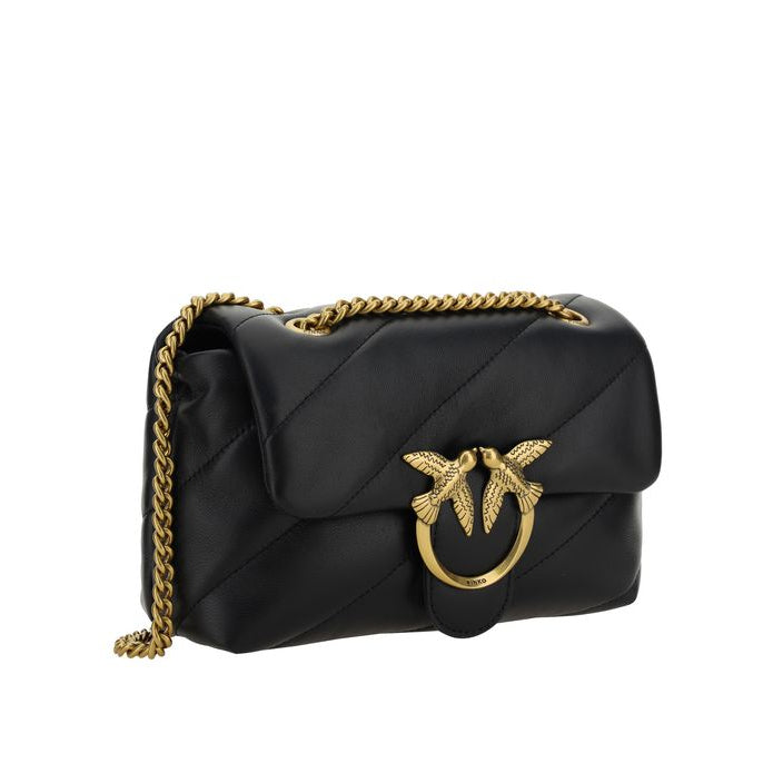 Bolso de hombro Pinko Bos Taurus de piel de ternera negra