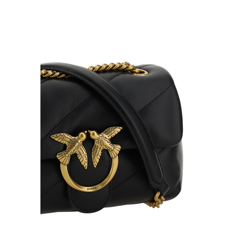 Bolso de hombro Pinko Bos Taurus de piel de ternera negra