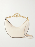 Sac à bandoulière Hobo Vlogo petit modèle en cuir ivoire Valentino Garavani