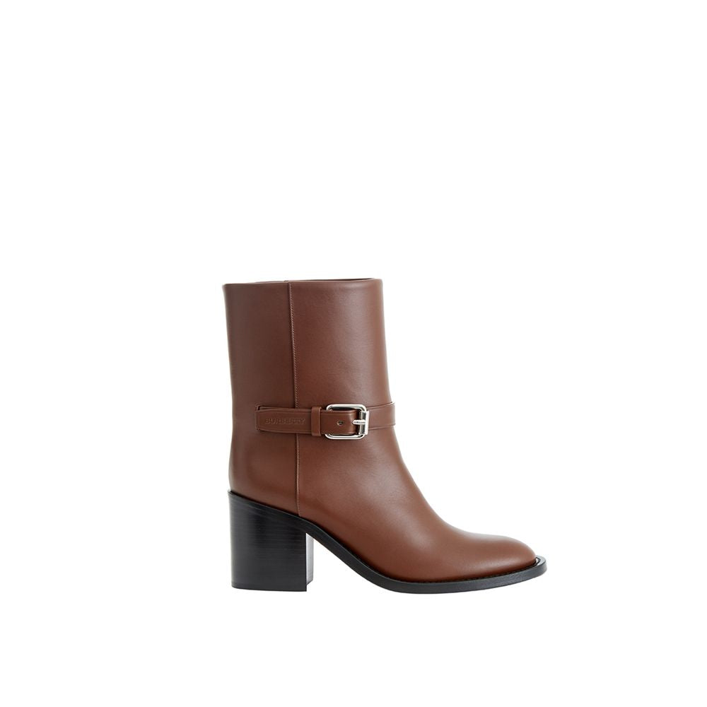 Bottines en cuir marron Burberry
