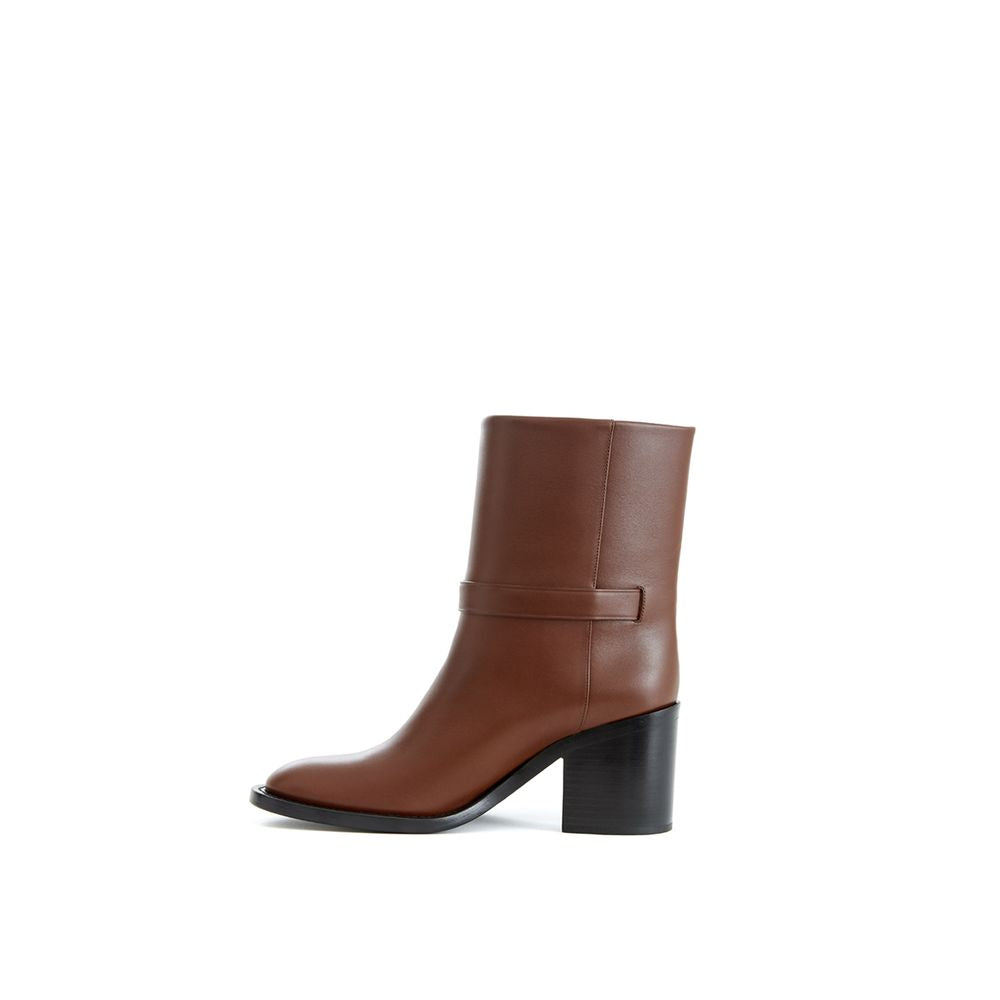 Bottines en cuir marron Burberry