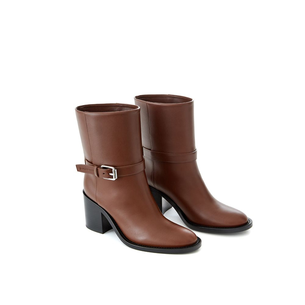 Bottines en cuir marron Burberry