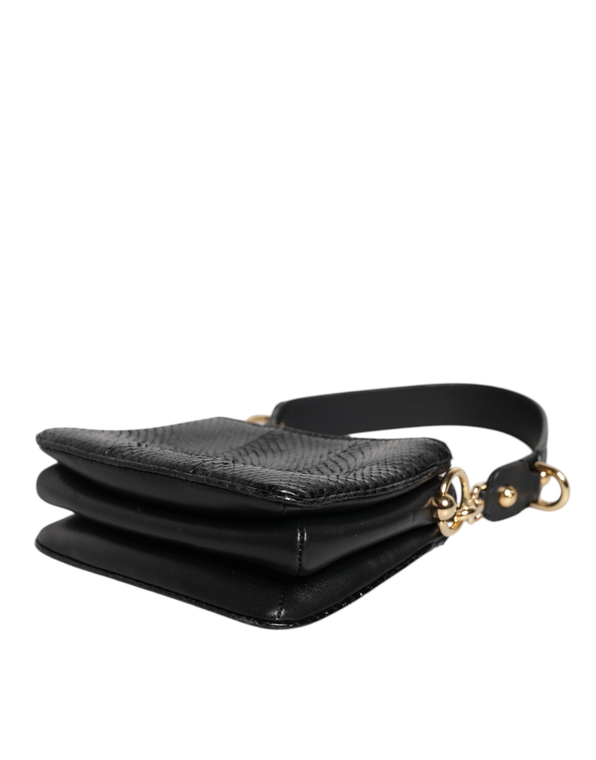 Sac bandoulière en cuir exotique noir Dolce&Gabbana