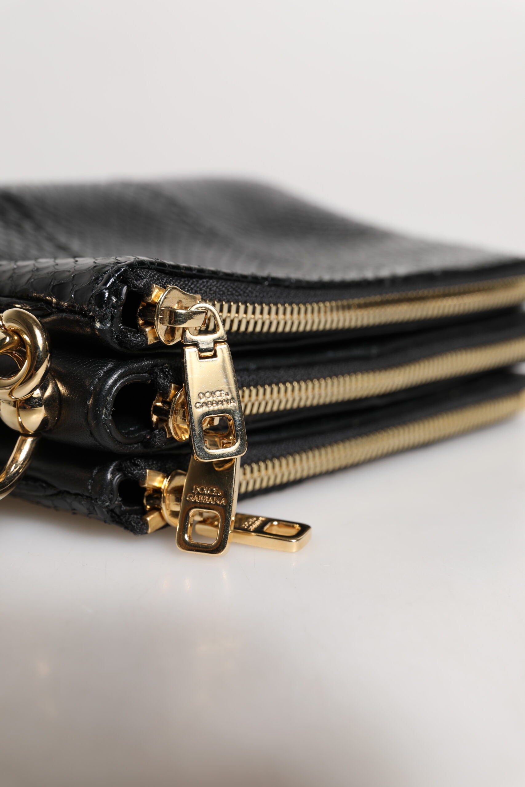 Sac bandoulière en cuir exotique noir Dolce&Gabbana