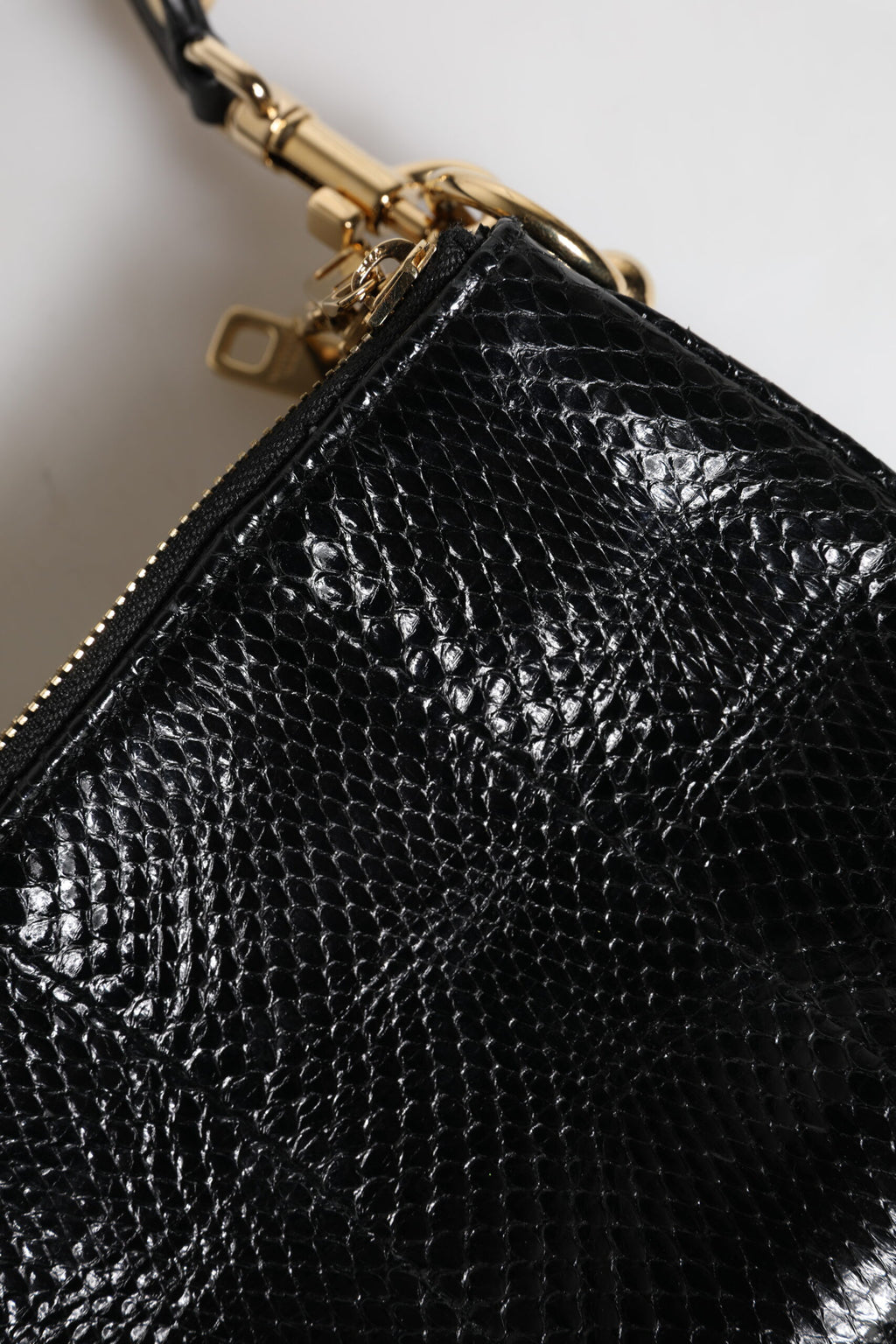 Sac bandoulière en cuir exotique noir Dolce&Gabbana