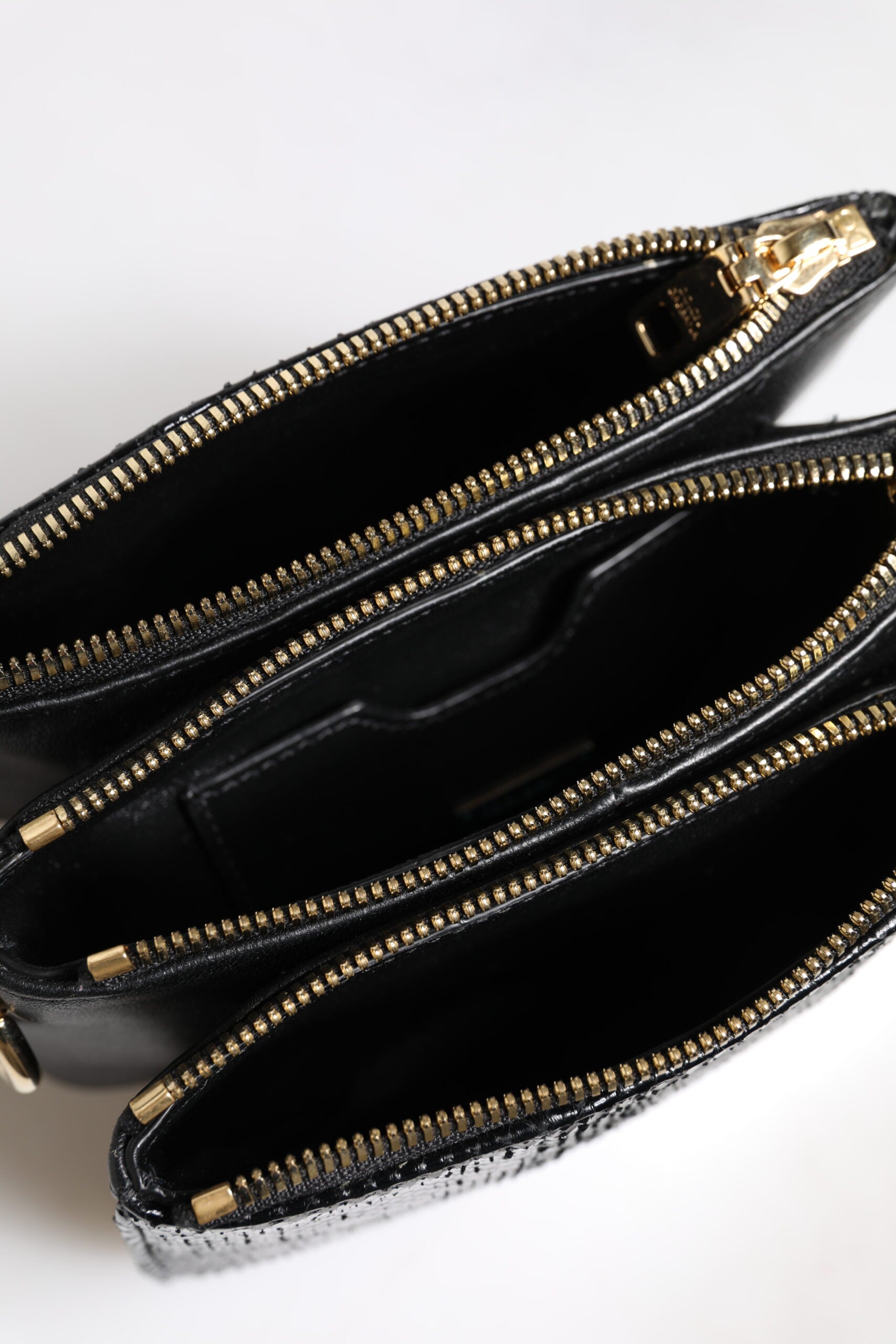 Sac bandoulière en cuir exotique noir Dolce&Gabbana