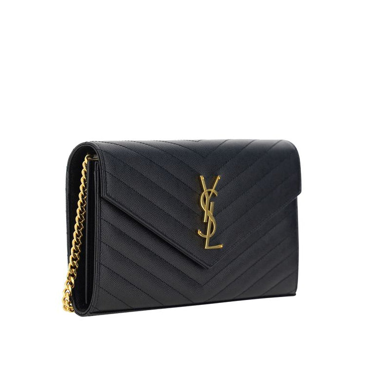 Bolso de hombro Bos Taurus de piel de becerro negra Saint Laurent