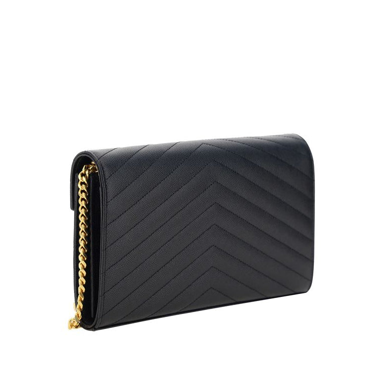Bolso de hombro Bos Taurus de piel de becerro negra Saint Laurent