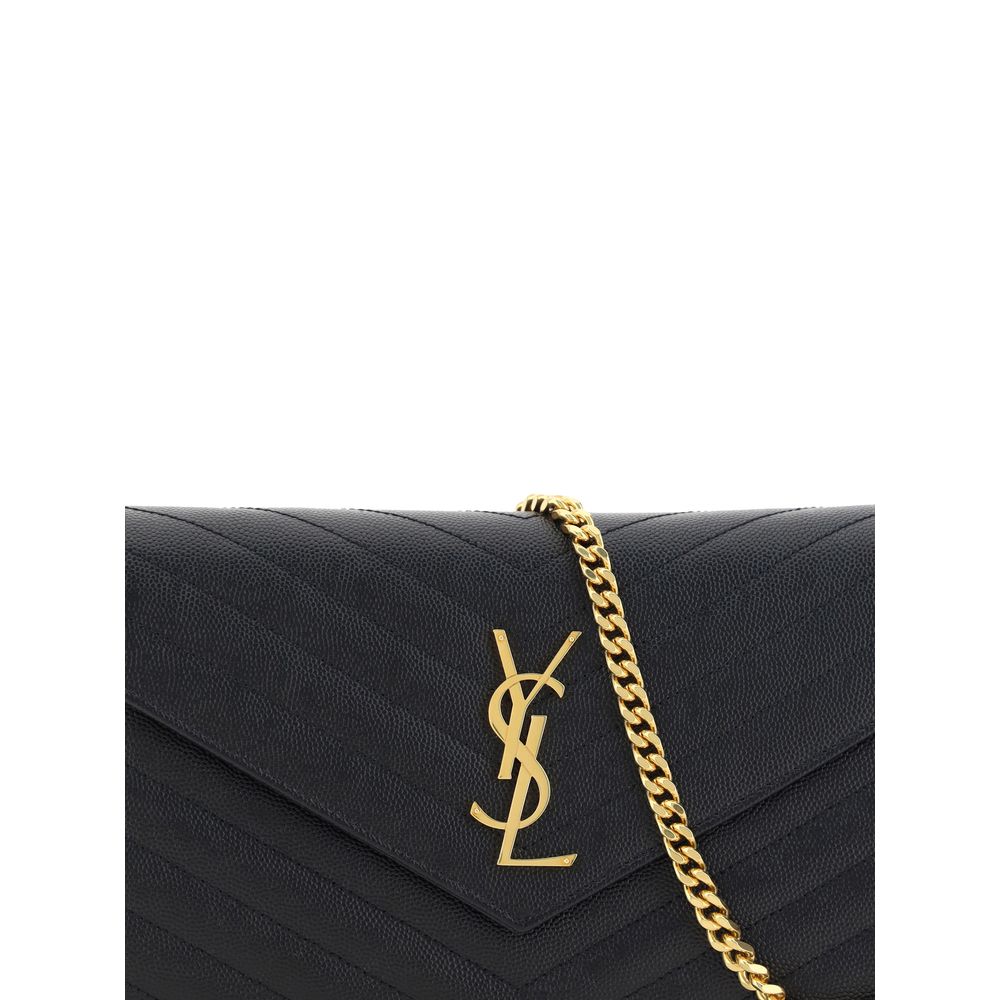 Bolso de hombro Bos Taurus de piel de becerro negra Saint Laurent