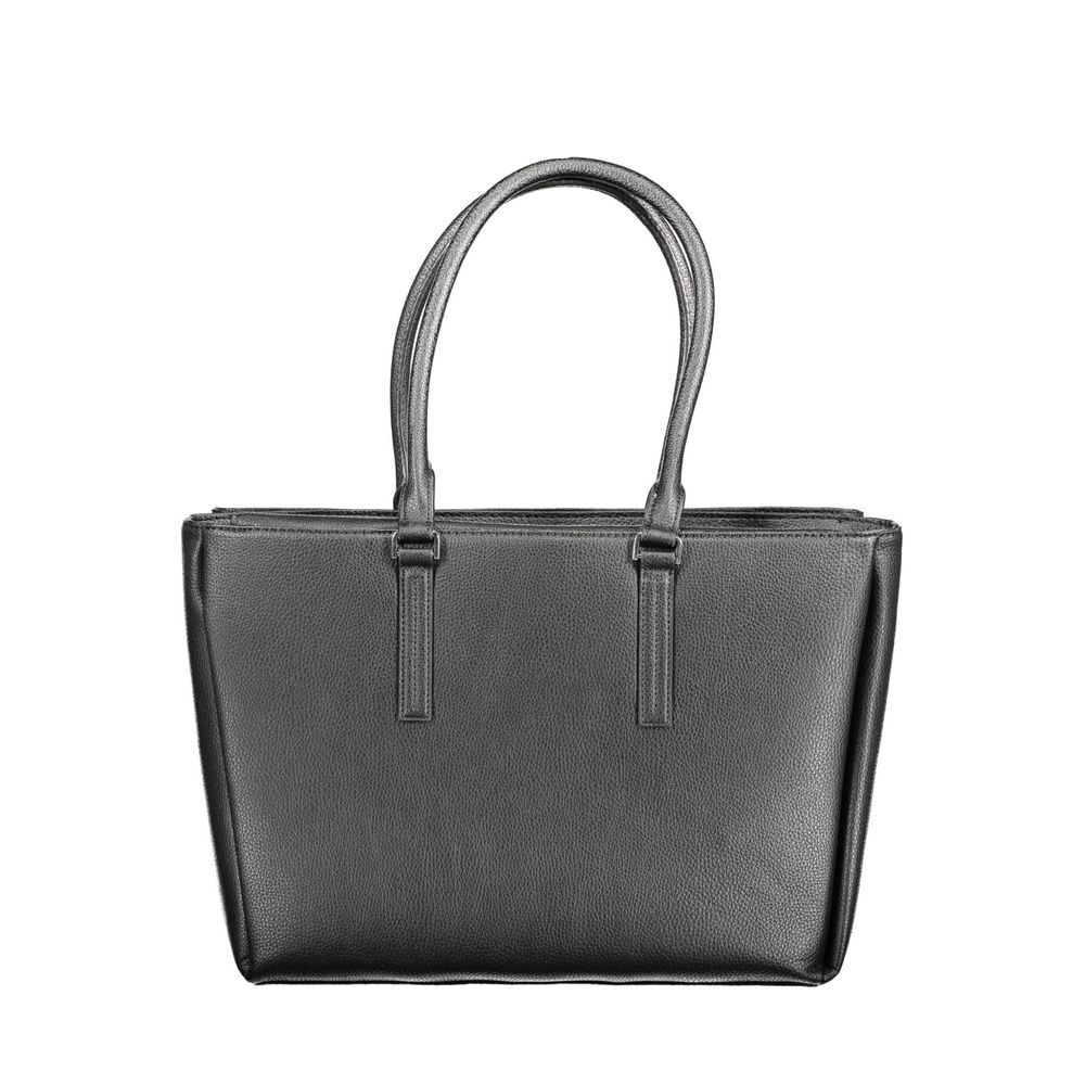 Bolso de mano de poliuretano negro Calvin Klein