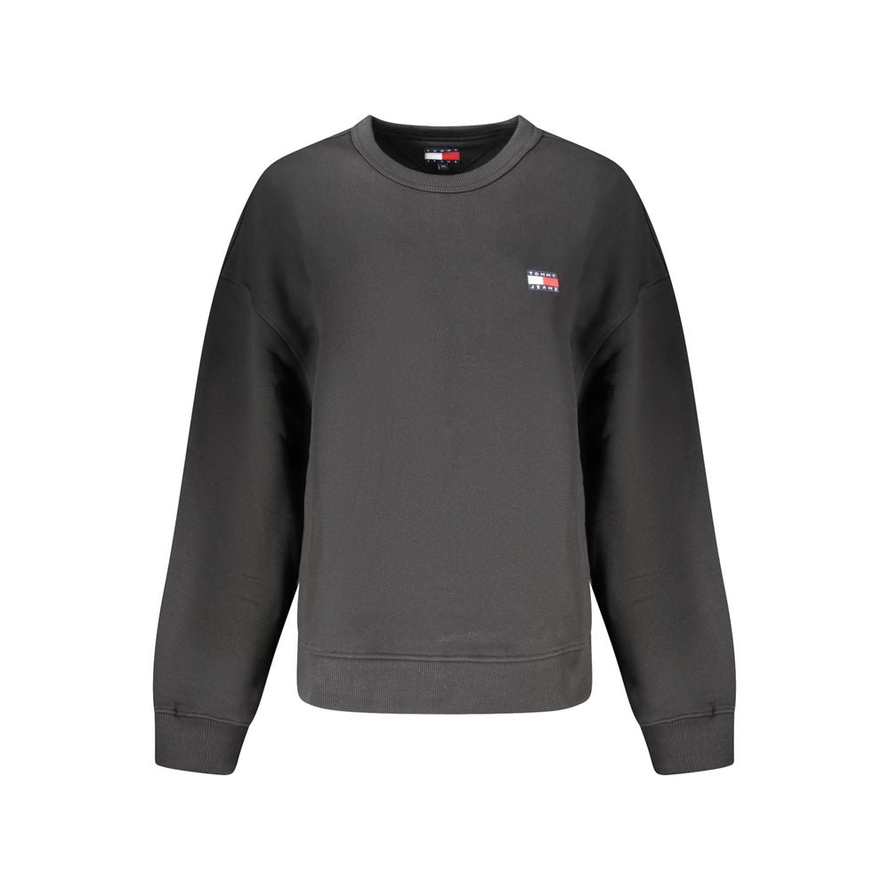 Sweat noir en coton Tommy Hilfiger