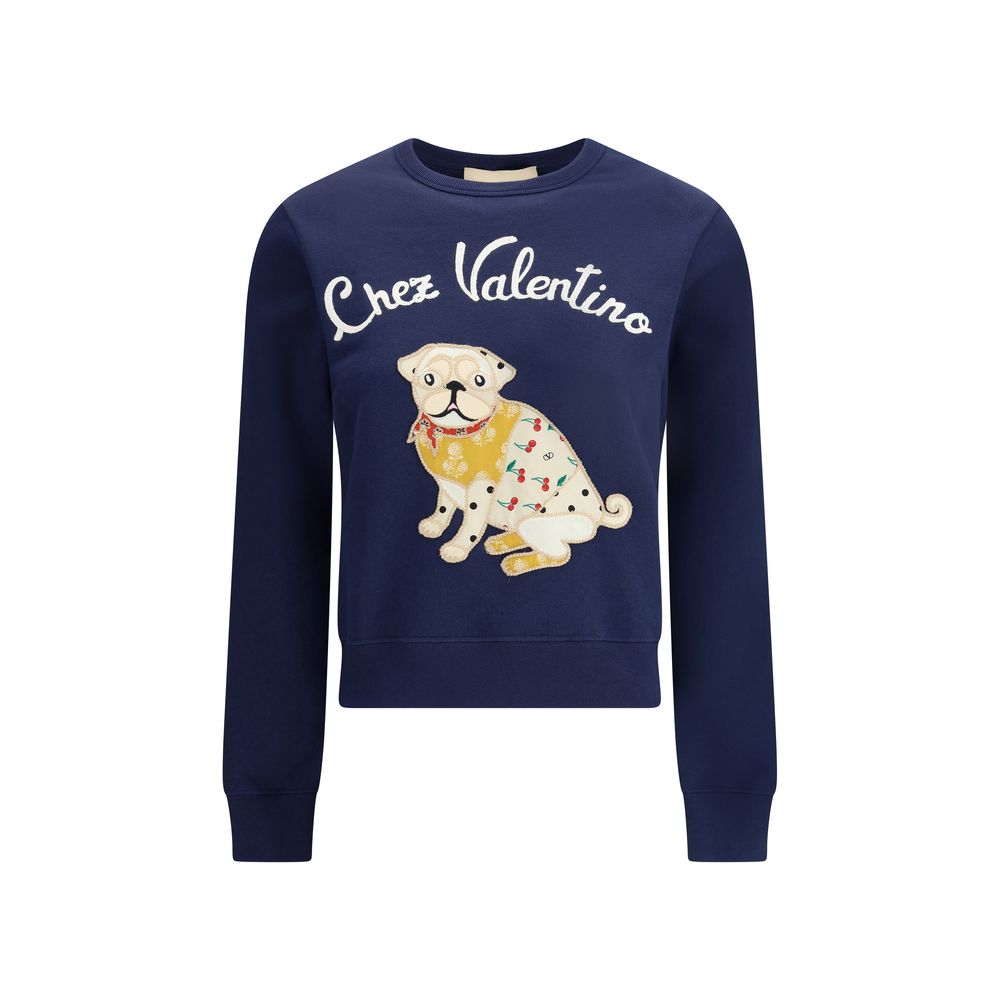 Sweat bleu en coton Valentino