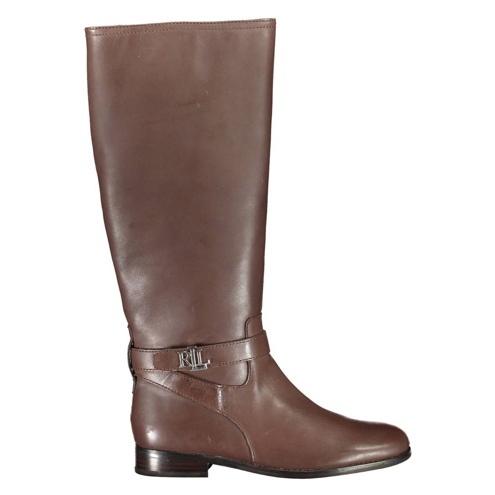 Bottes en cuir marron Ralph Lauren