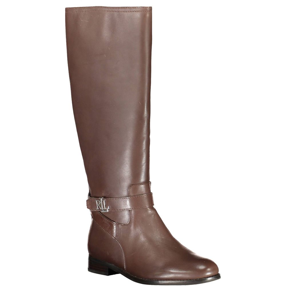 Bottes en cuir marron Ralph Lauren