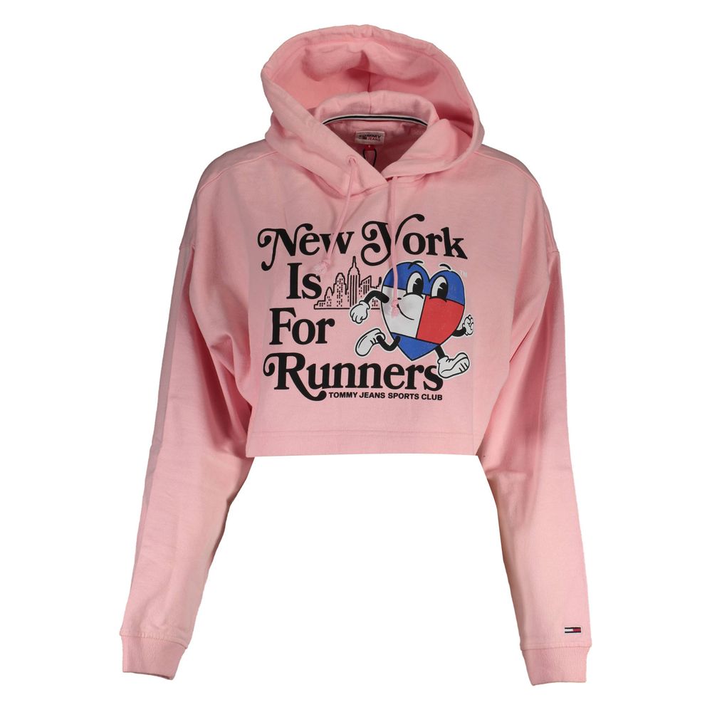 Sweat à capuche rose en coton Tommy Hilfiger