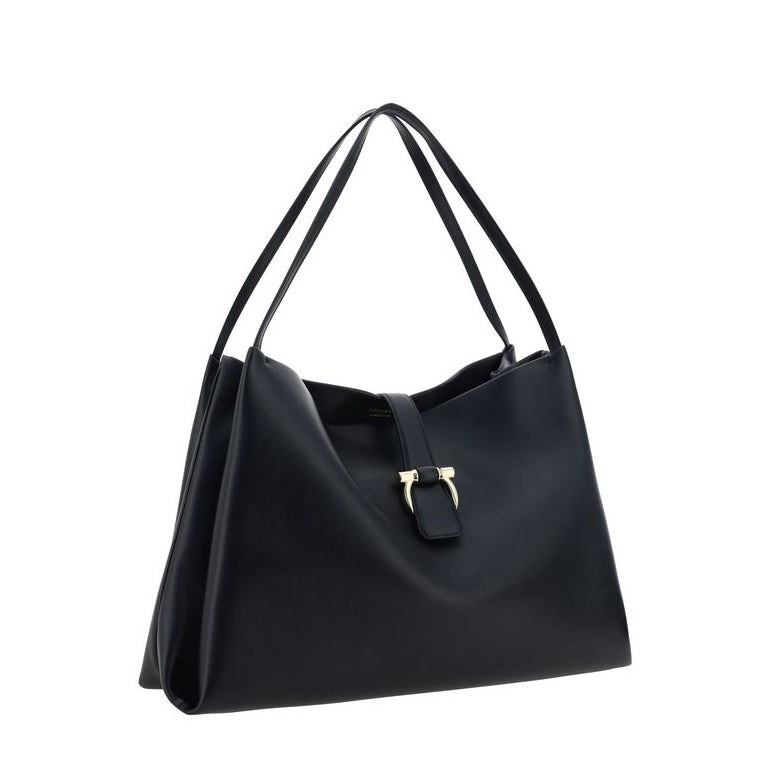 Sac à main Bos Taurus en cuir de veau noir Ferragamo