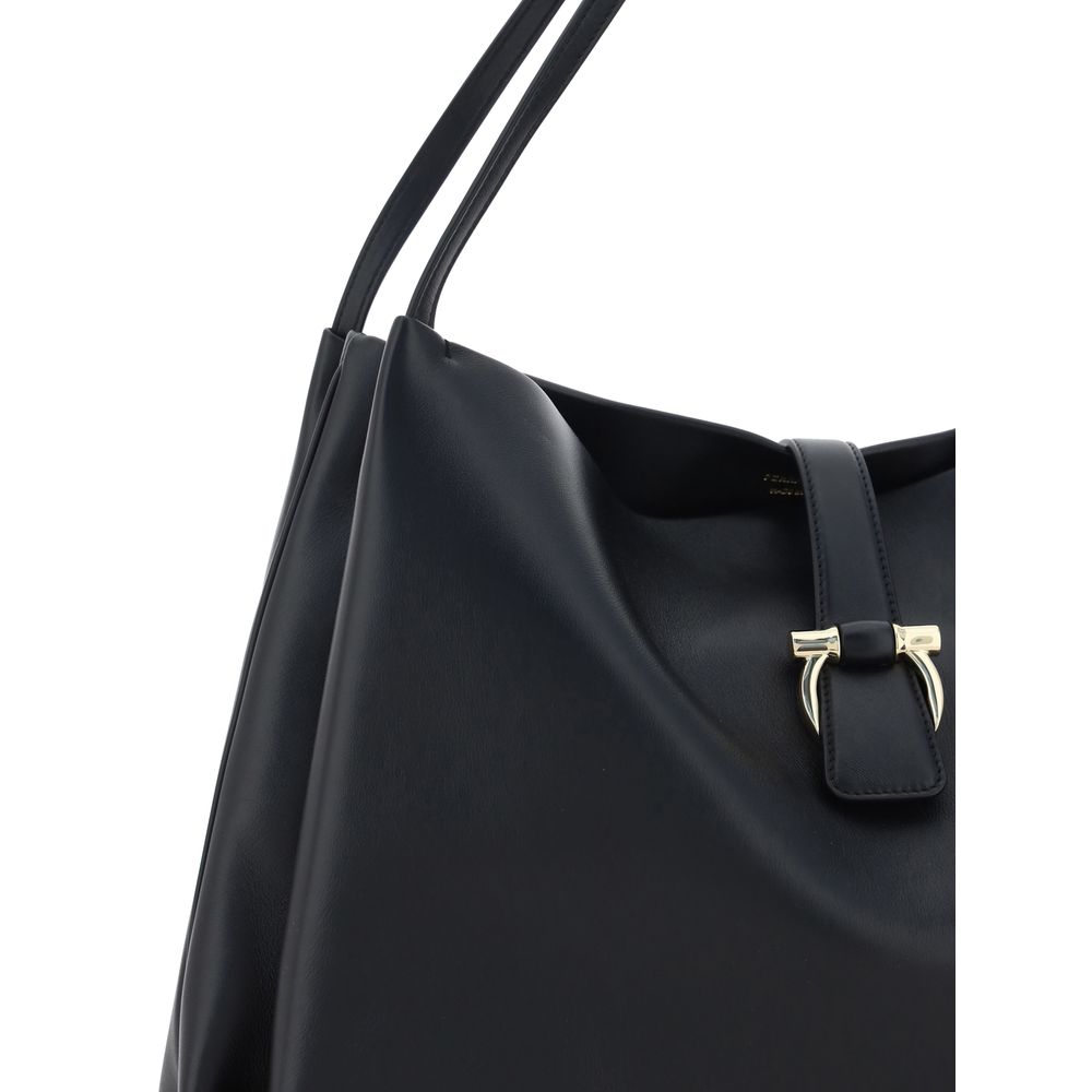 Sac à main Bos Taurus en cuir de veau noir Ferragamo