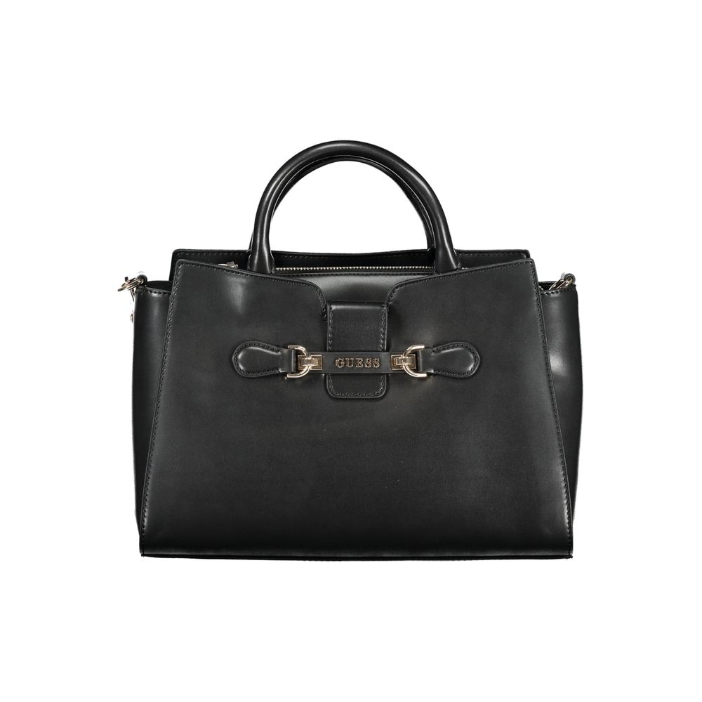 Bolso de mano de poliuretano negro Guess