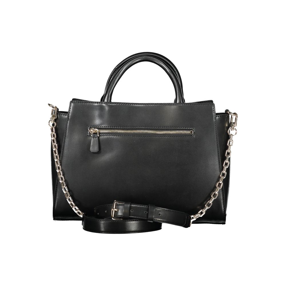 Bolso de mano de poliuretano negro Guess