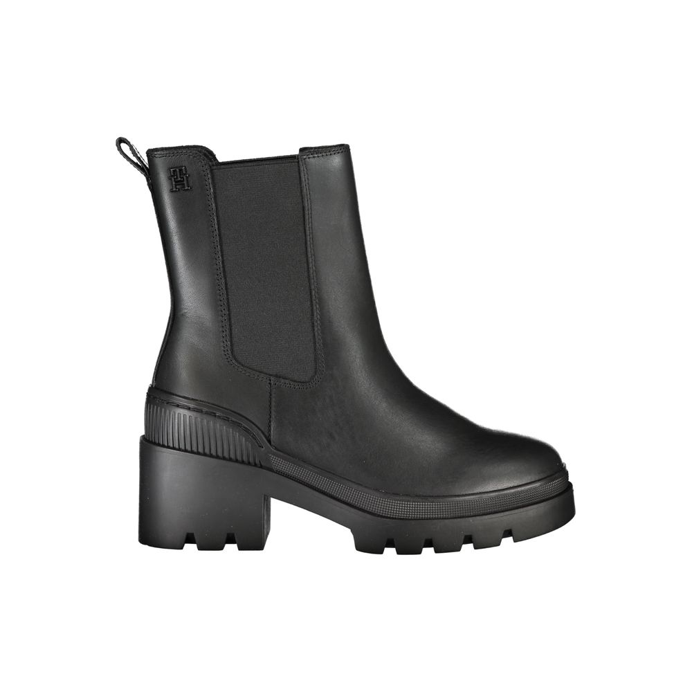 Bottes en cuir noir Tommy Hilfiger
