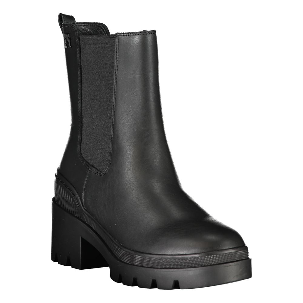 Bottes en cuir noir Tommy Hilfiger