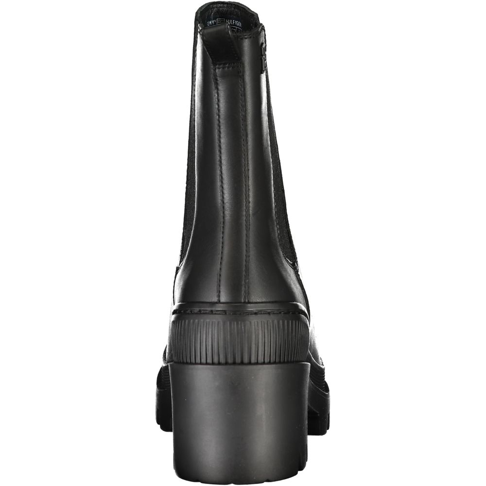 Bottes en cuir noir Tommy Hilfiger