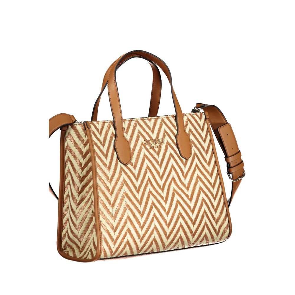 Sac à main en polyester marron Guess