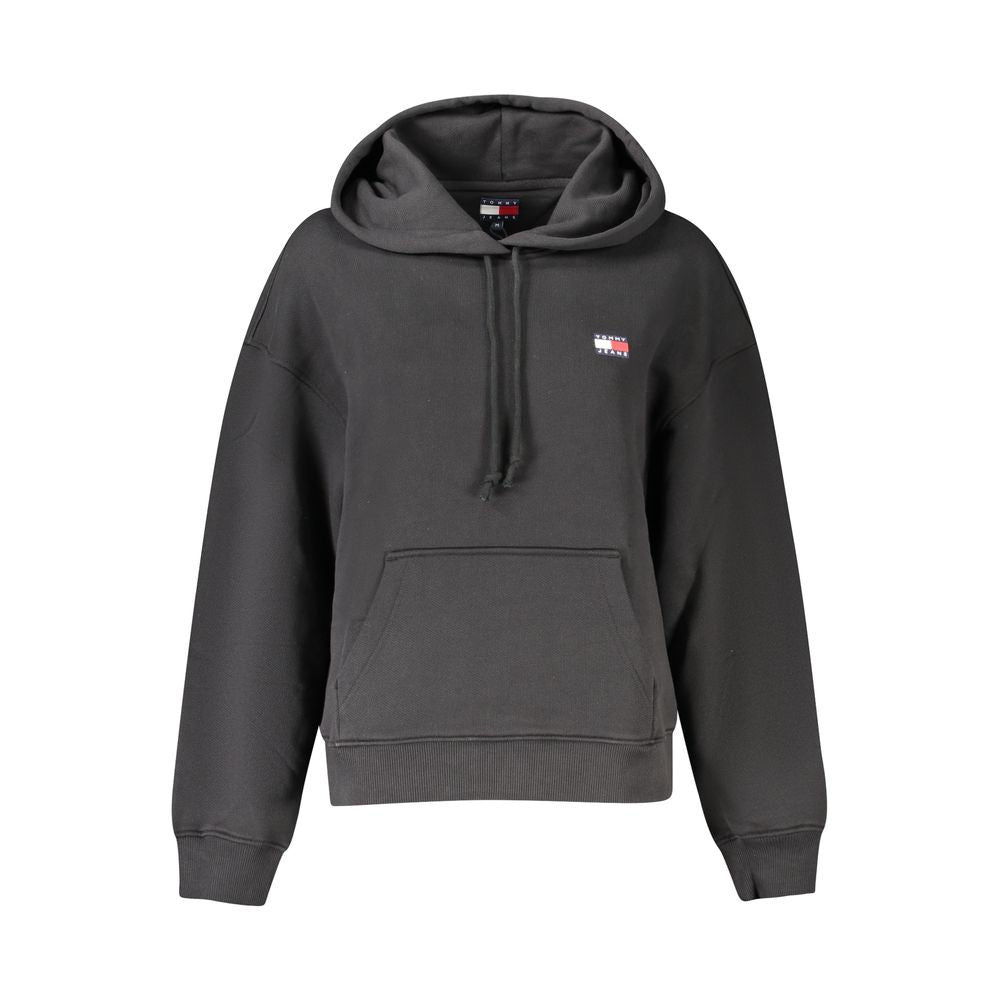 Sweat à capuche noir en coton Tommy Hilfiger