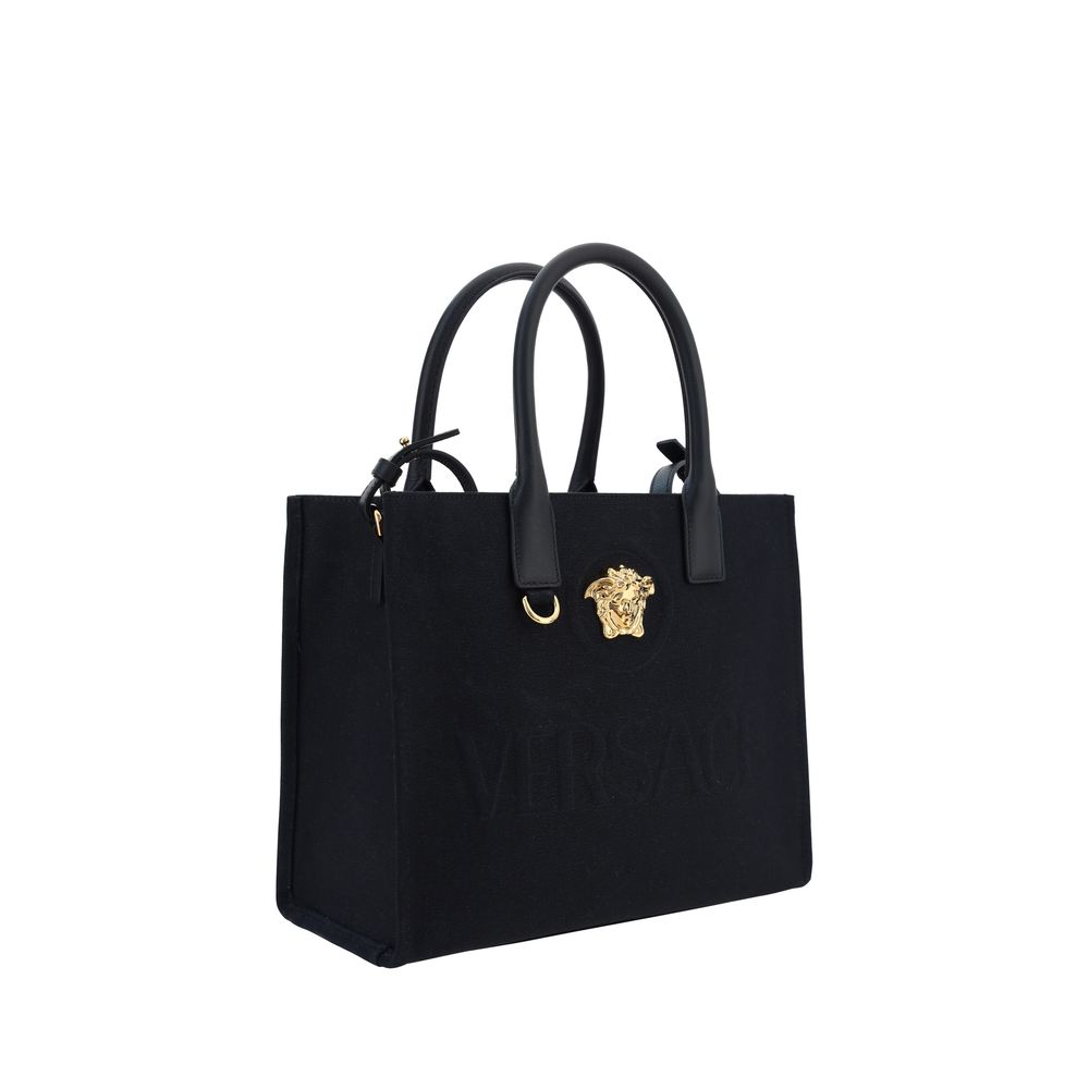 Versace black cotton tote bag