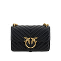 Bolso de hombro Pinko Bos Taurus de piel de ternera negra