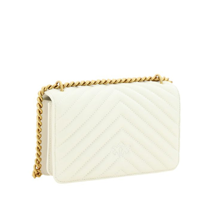 Sac bandoulière Bos Taurus en cuir de veau blanc Pinko