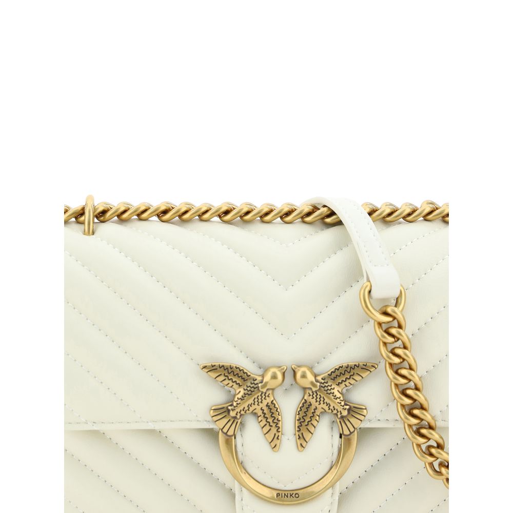 Sac bandoulière Bos Taurus en cuir de veau blanc Pinko